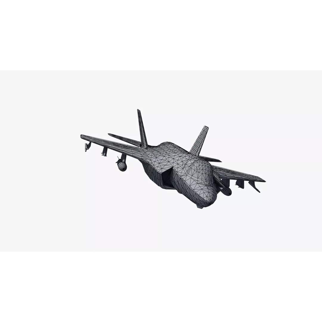 F35A Lightning II 3D Model – Low Poly Military Aircraft, FBX - View 54