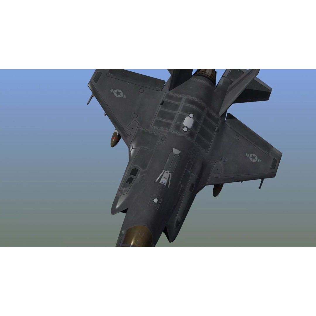 F35A Lightning II 3D Model – Low Poly Military Aircraft, FBX - View 6