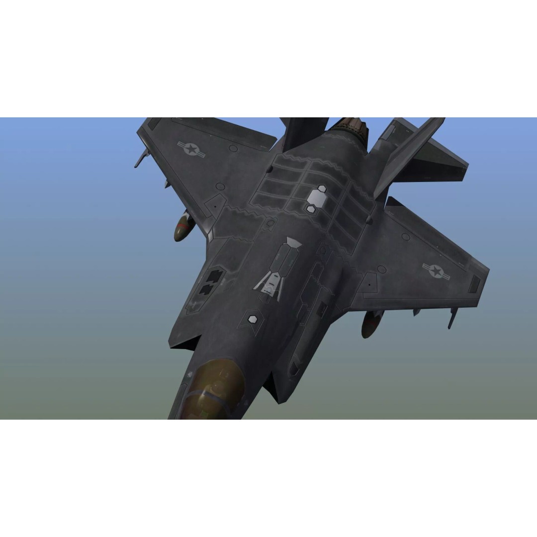 F35A Lightning II 3D Model – Low Poly Military Aircraft, FBX - View 7