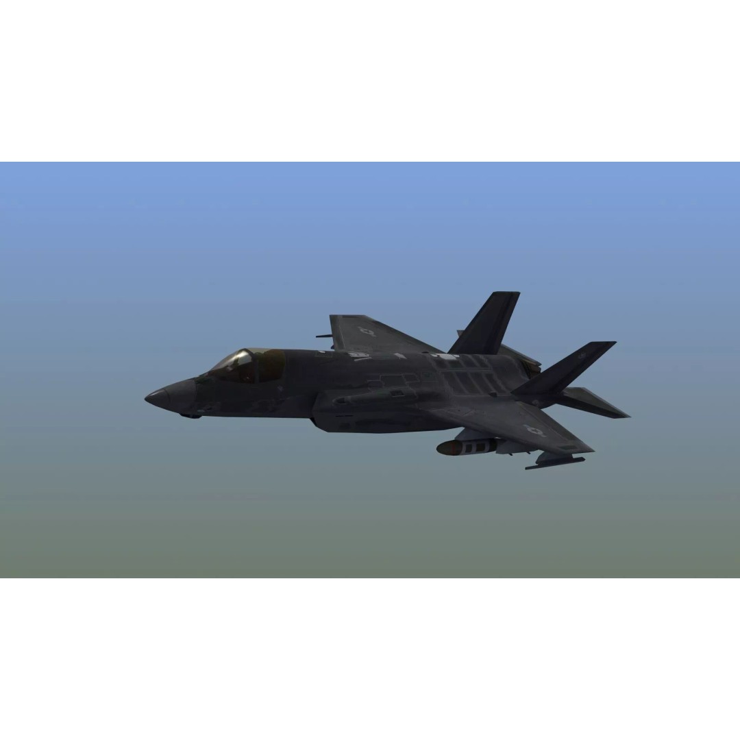 F35A Lightning II 3D Model – Low Poly Military Aircraft, FBX - View 8