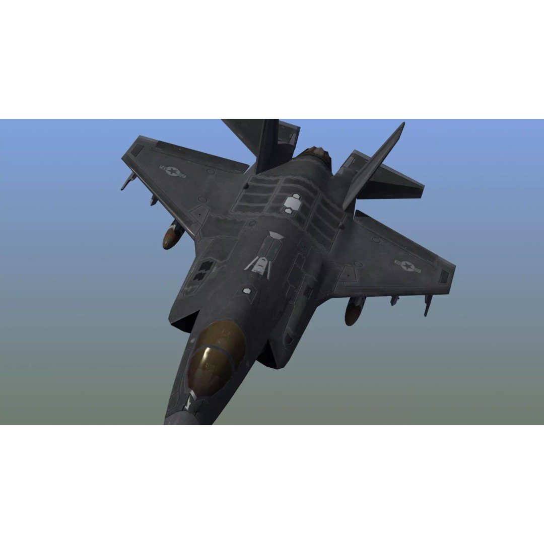 F35A Lightning II 3D Model – Low Poly Military Aircraft, FBX - View 9