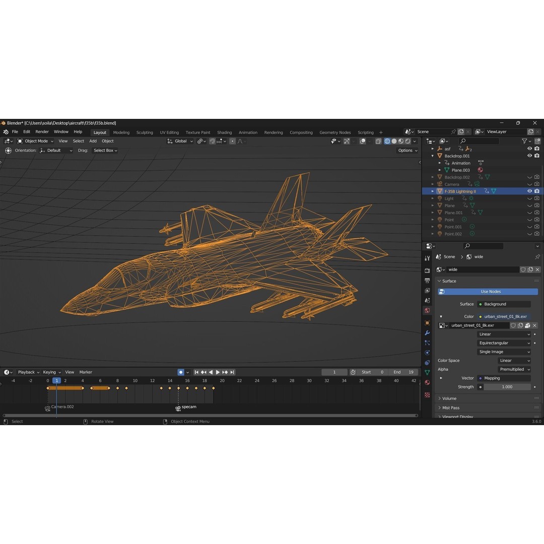 H-rier Plus Fighter Jet 3D Model – Low Poly Aircraft for Animation