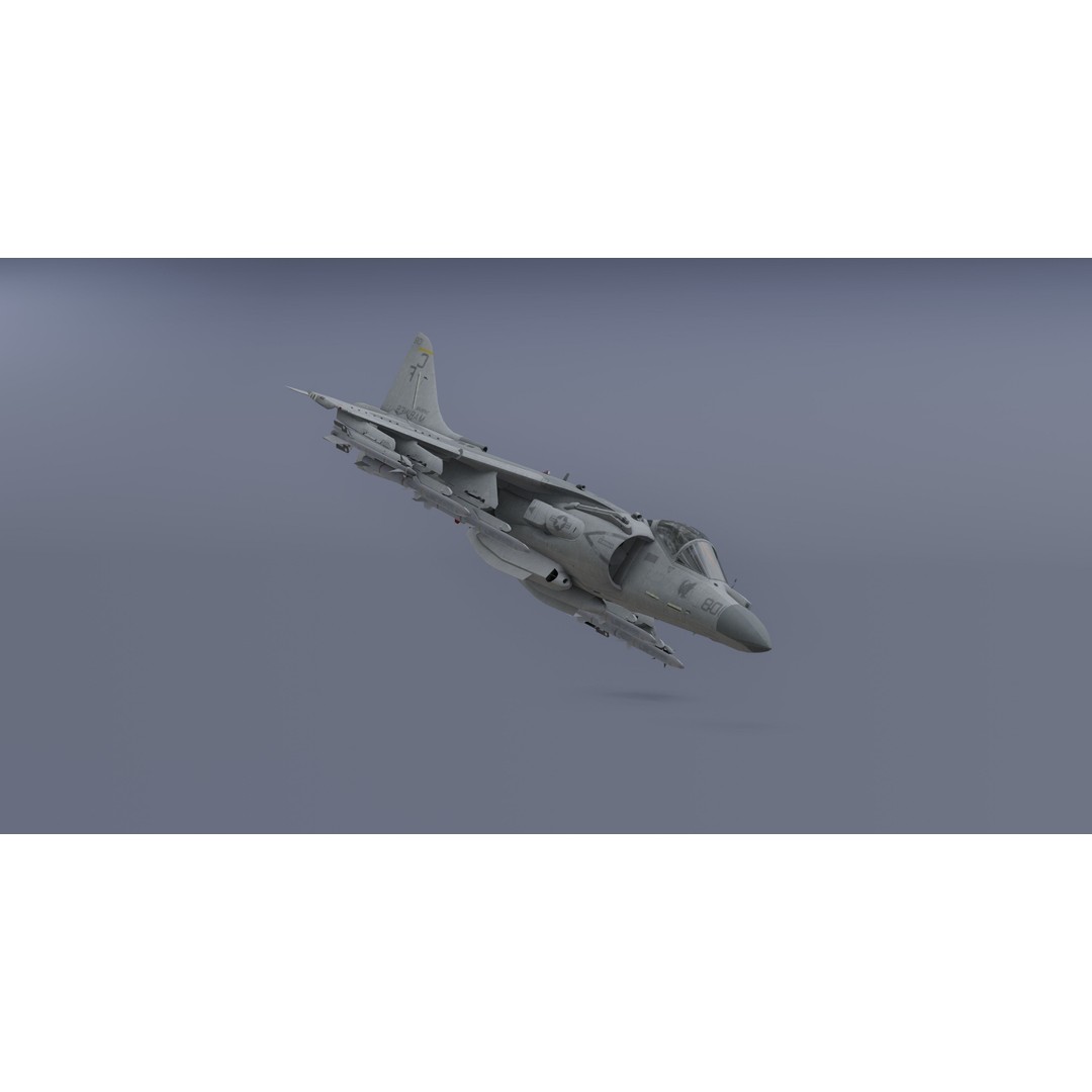H-rier Plus Fighter Jet 3D Model – Low Poly Aircraft for Animation - View 10