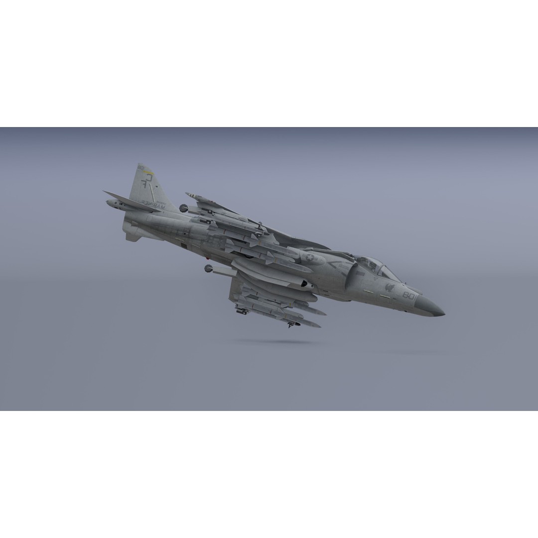 H-rier Plus Fighter Jet 3D Model – Low Poly Aircraft for Animation - View 11