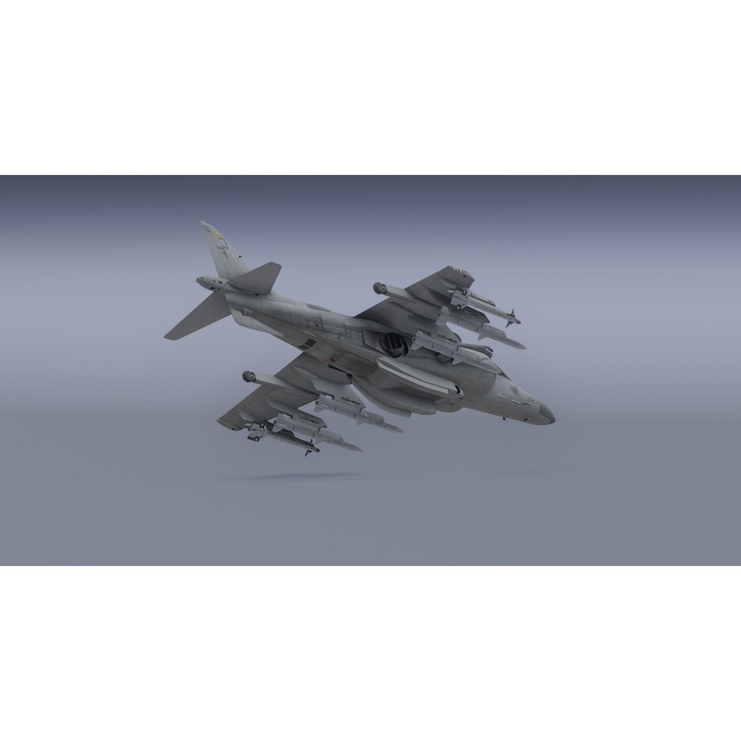 H-rier Plus Fighter Jet 3D Model – Low Poly Aircraft for Animation - View 13
