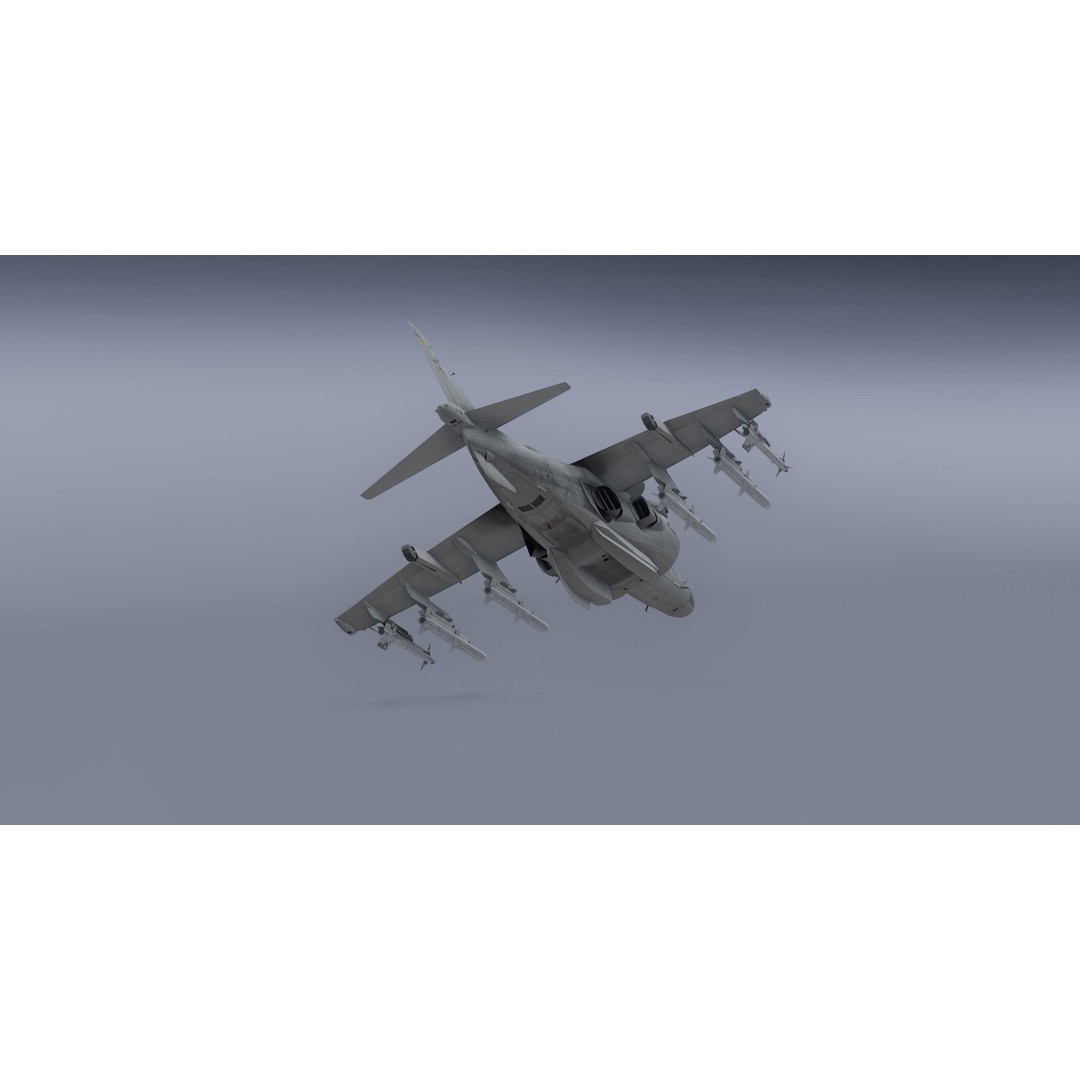 H-rier Plus Fighter Jet 3D Model – Low Poly Aircraft for Animation - View 14