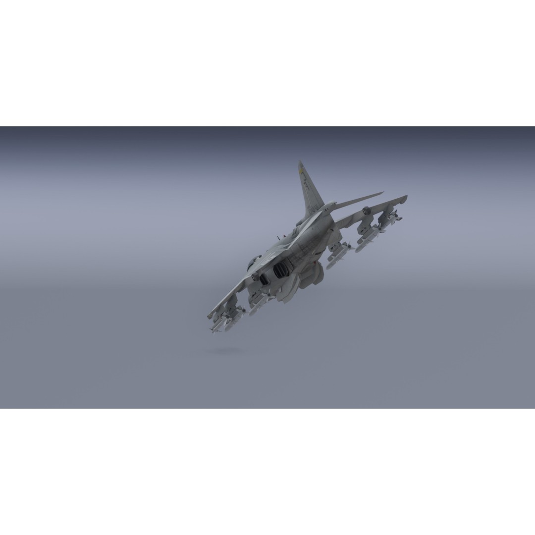 H-rier Plus Fighter Jet 3D Model – Low Poly Aircraft for Animation - View 16