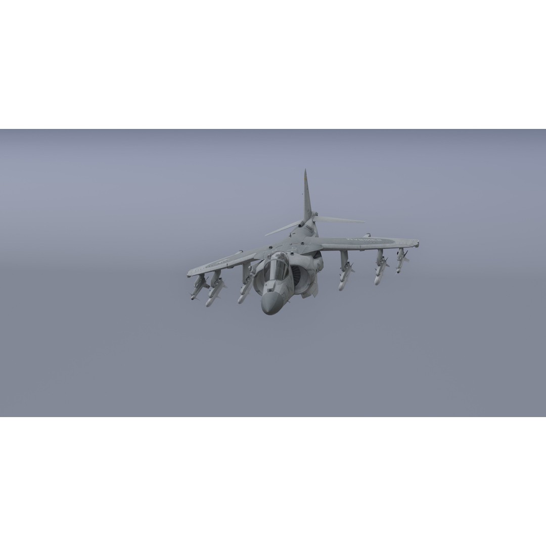 H-rier Plus Fighter Jet 3D Model – Low Poly Aircraft for Animation - View 4