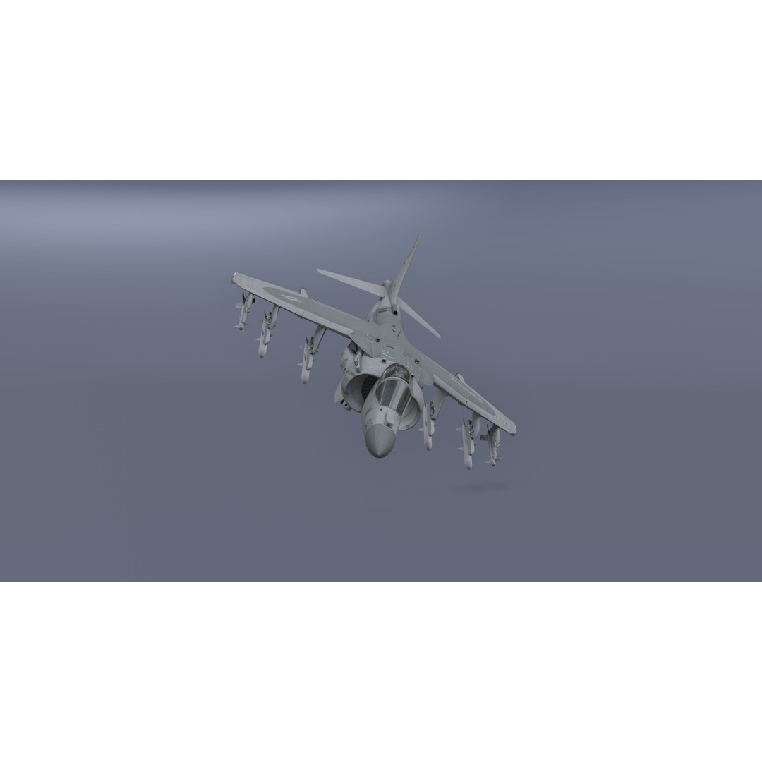 H-rier Plus Fighter Jet 3D Model – Low Poly Aircraft for Animation - View 9