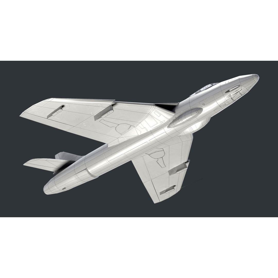 Hawker Hunter MK56 3D Model – Low Poly Game-Ready Aircraft, FBX