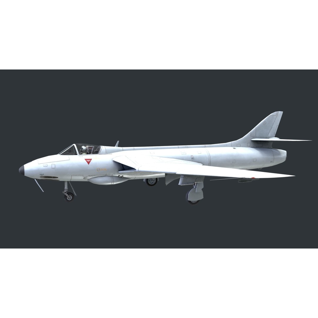 Hawker Hunter MK56 3D Model – Low Poly Game-Ready Aircraft, FBX - View 14