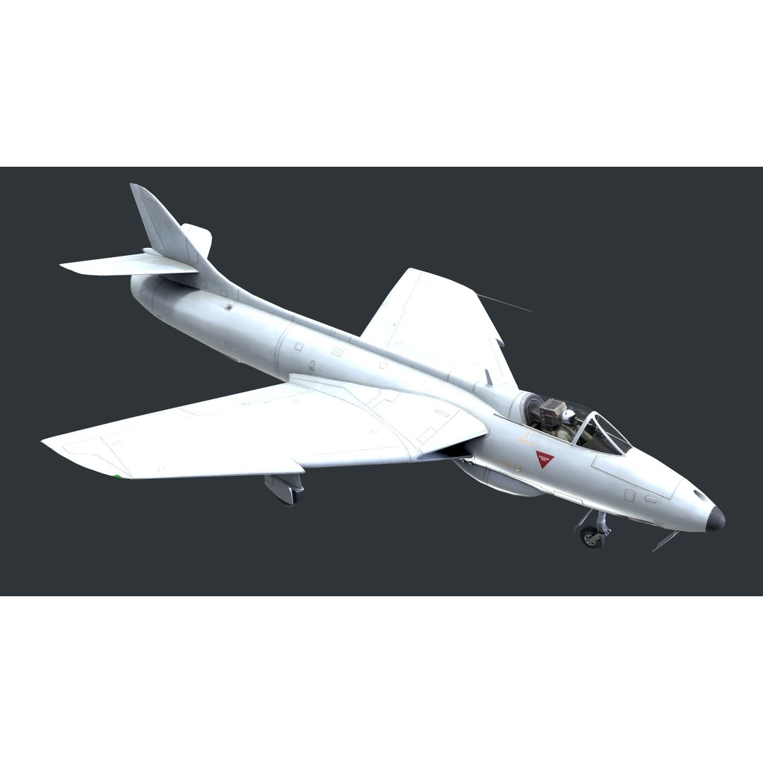 Hawker Hunter MK56 3D Model – Low Poly Game-Ready Aircraft, FBX - View 15