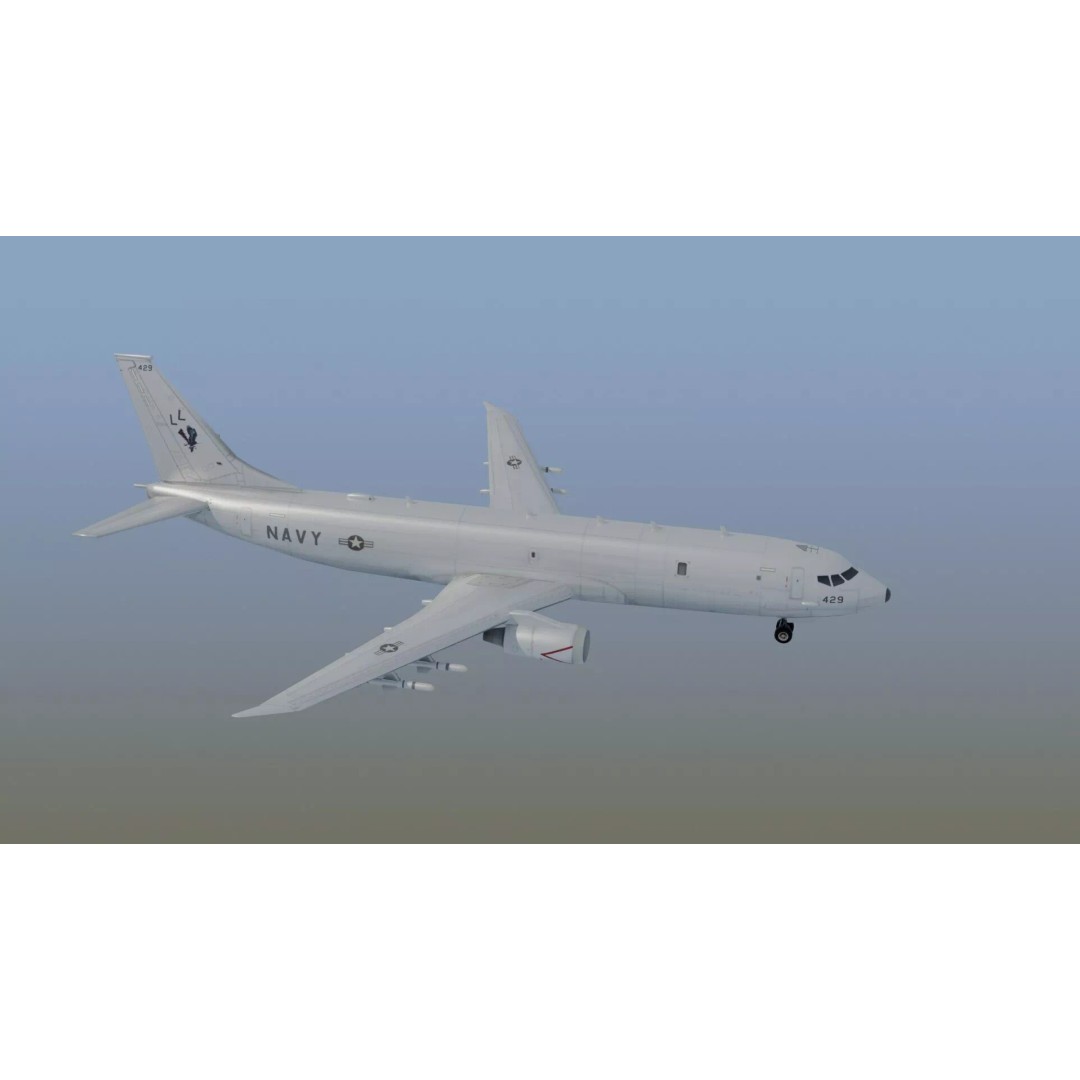 P-8 Poseidon 3D Model – Game Ready Military Aircraft, FBX, OBJ - View 3