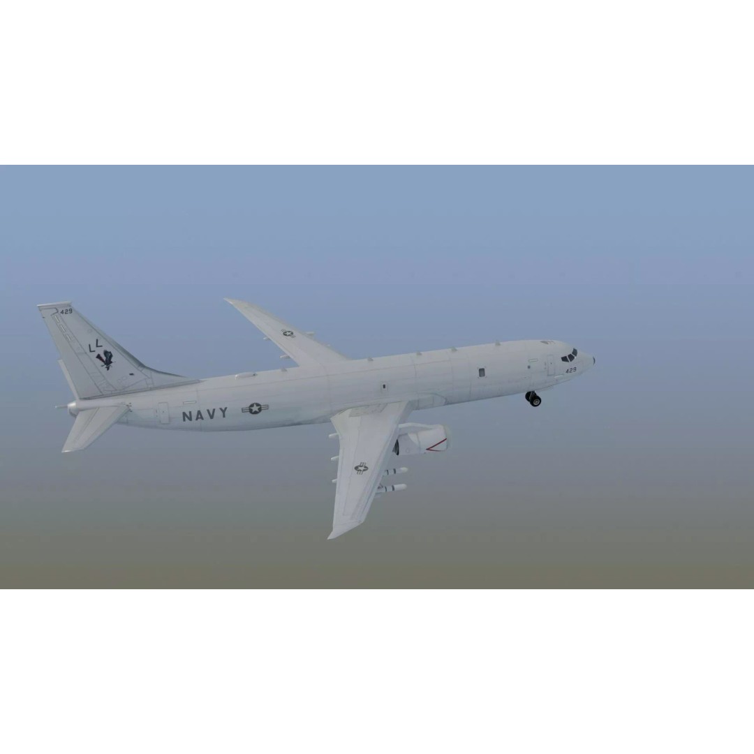 P-8 Poseidon 3D Model – Game Ready Military Aircraft, FBX, OBJ - View 5