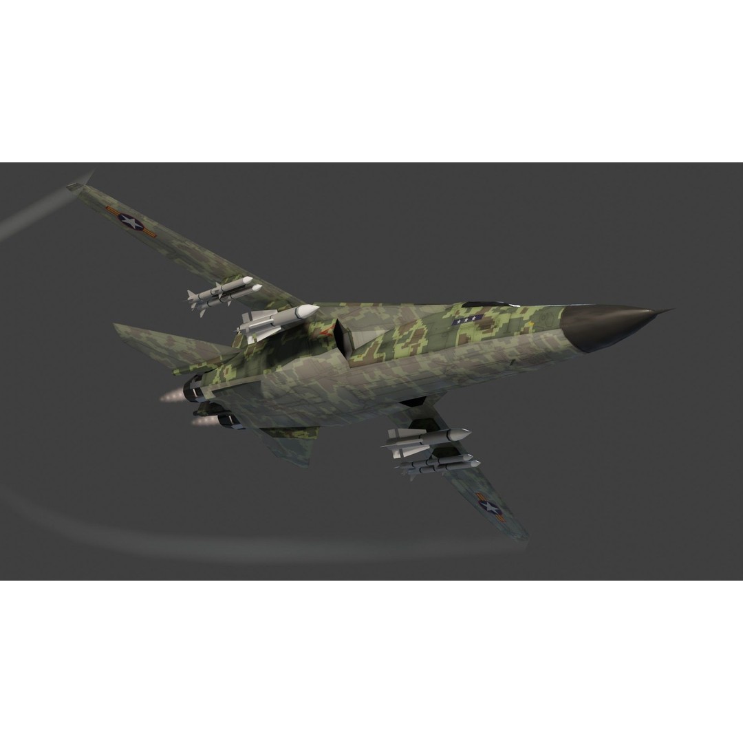 General Dynamics F-111 Aardvark 3D Model – Low Poly Military Aircraft, FBX - View 10