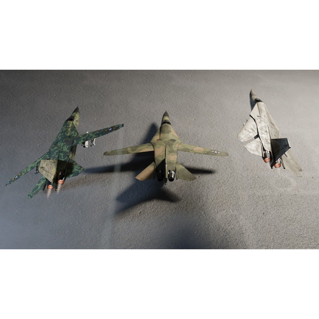 General Dynamics F-111 Aardvark 3D Model – Low Poly Military Aircraft, FBX - View 11