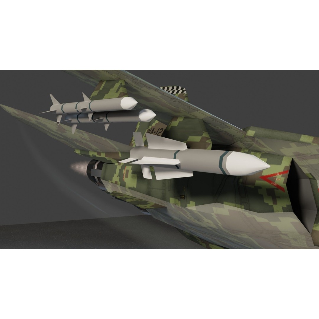 General Dynamics F-111 Aardvark 3D Model – Low Poly Military Aircraft, FBX - View 12