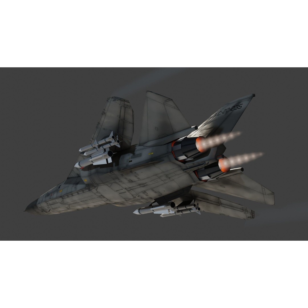 General Dynamics F-111 Aardvark 3D Model – Low Poly Military Aircraft, FBX - View 13