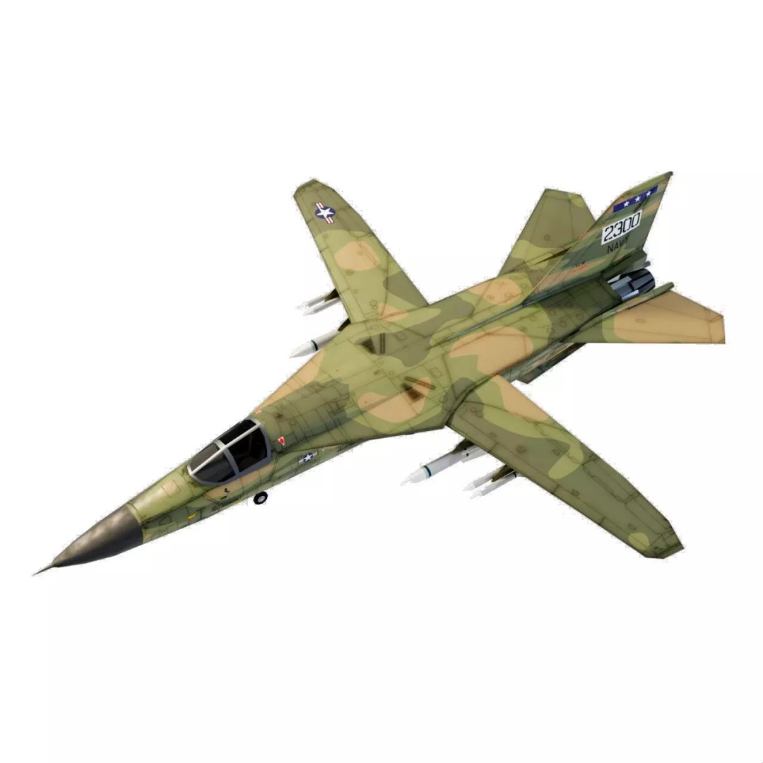 General Dynamics F-111 Aardvark 3D Model – Low Poly Military Aircraft, FBX - View 2