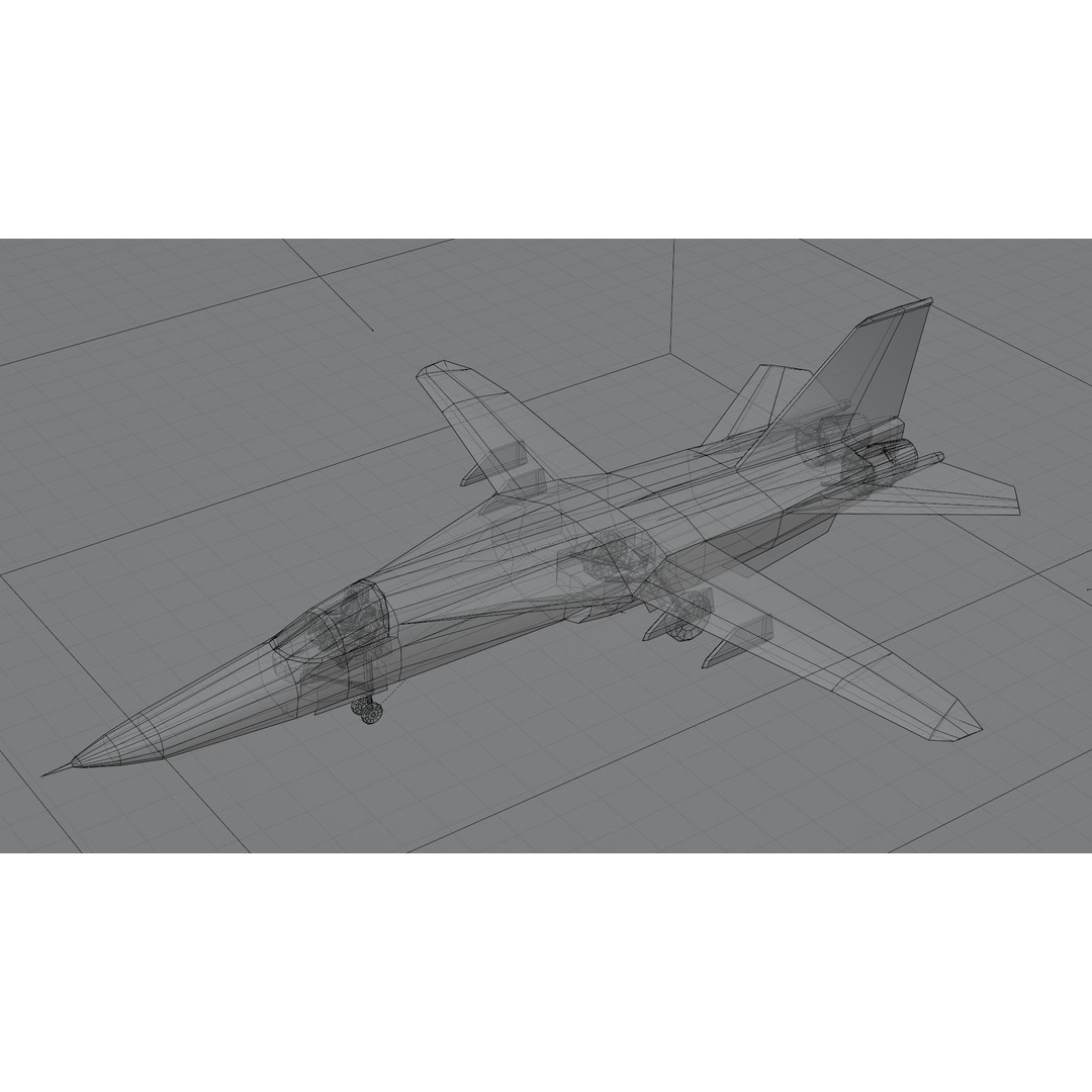 General Dynamics F-111 Aardvark 3D Model – Low Poly Military Aircraft, FBX - View 6