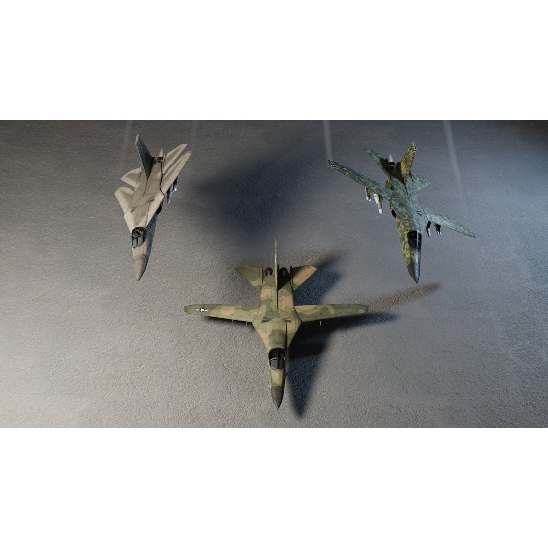 General Dynamics F-111 Aardvark 3D Model – Low Poly Military Aircraft, FBX - View 7
