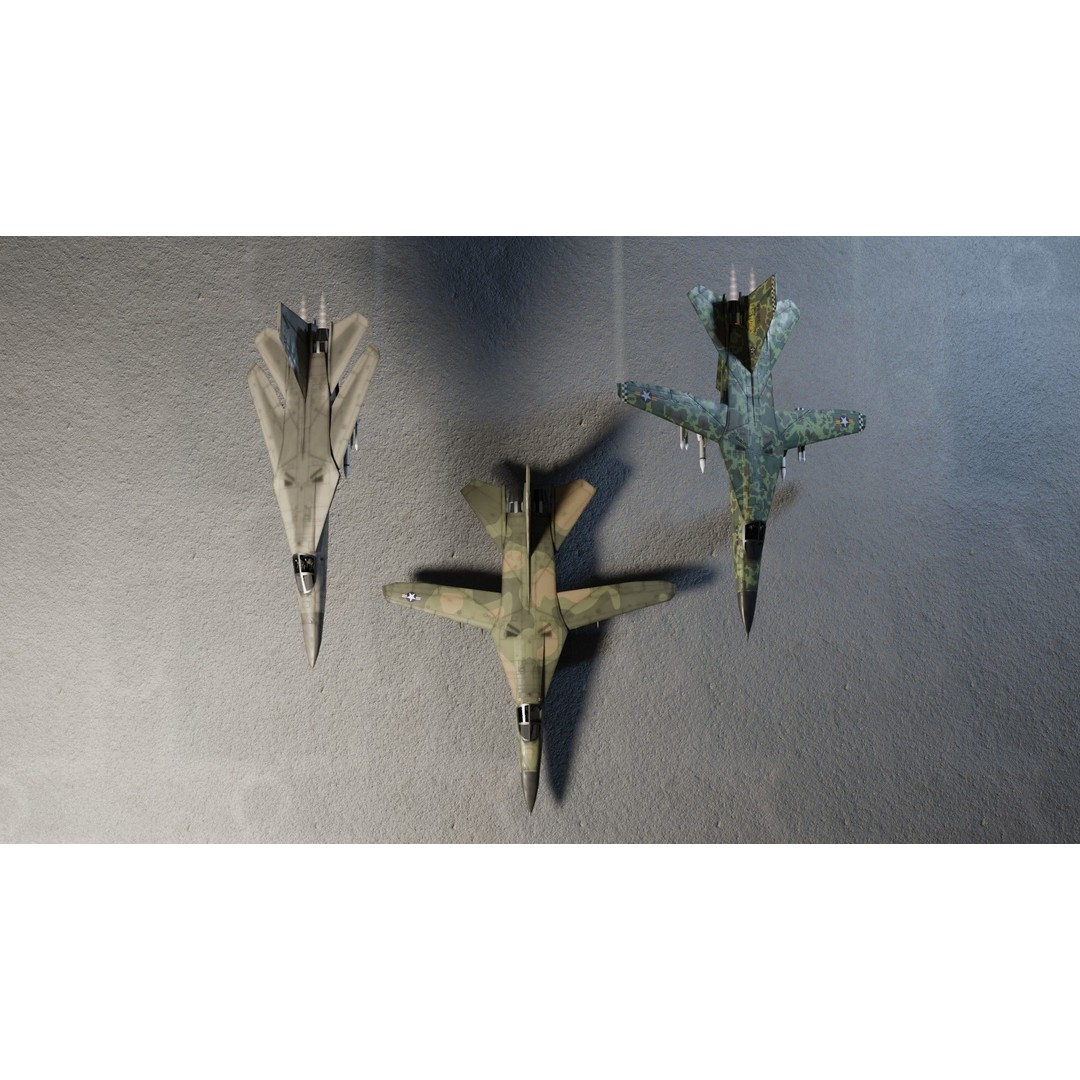 General Dynamics F-111 Aardvark 3D Model – Low Poly Military Aircraft, FBX - View 8