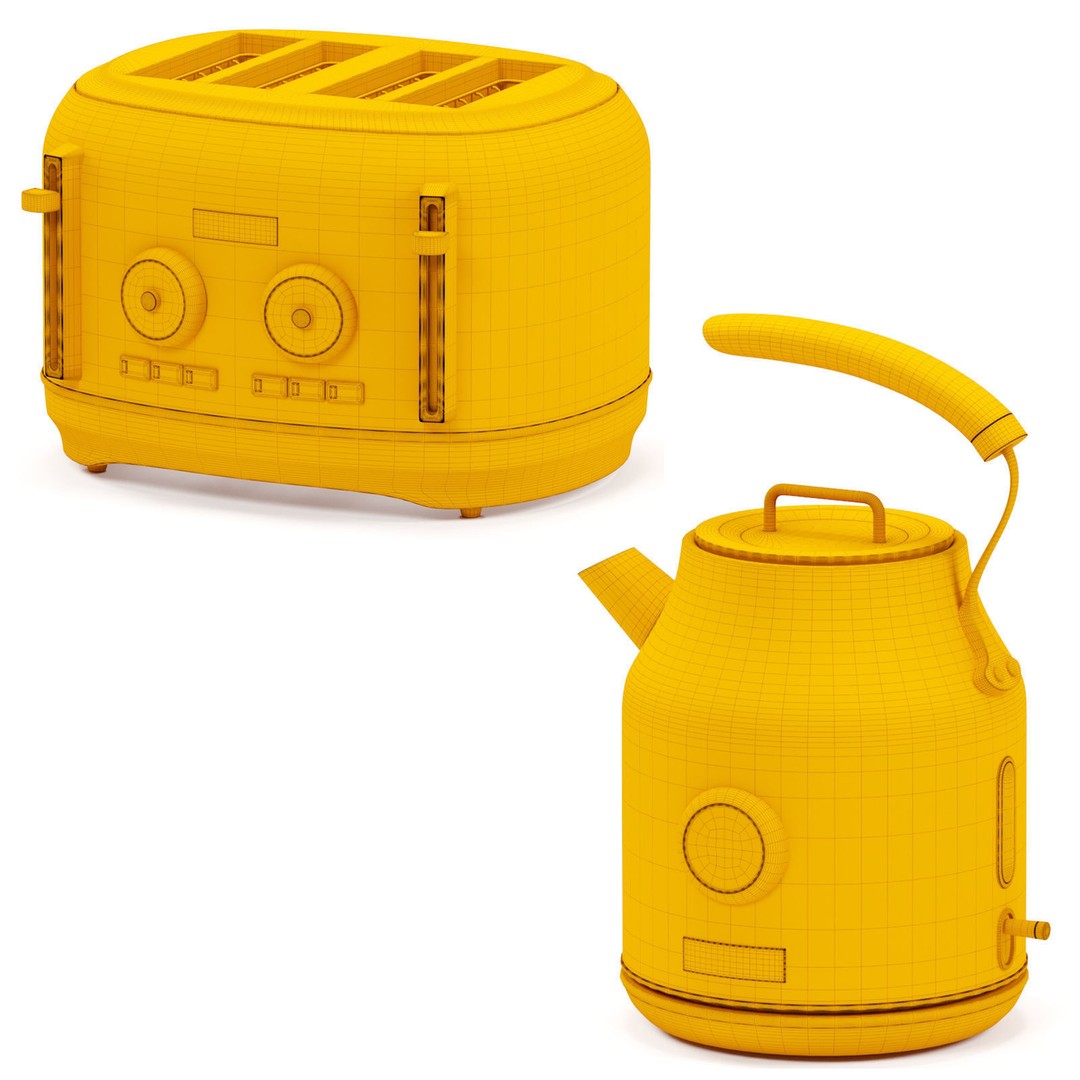 Dorset Electric Kettle & Toaster 3D Model – PBR Textures, FBX, OBJ - View 8