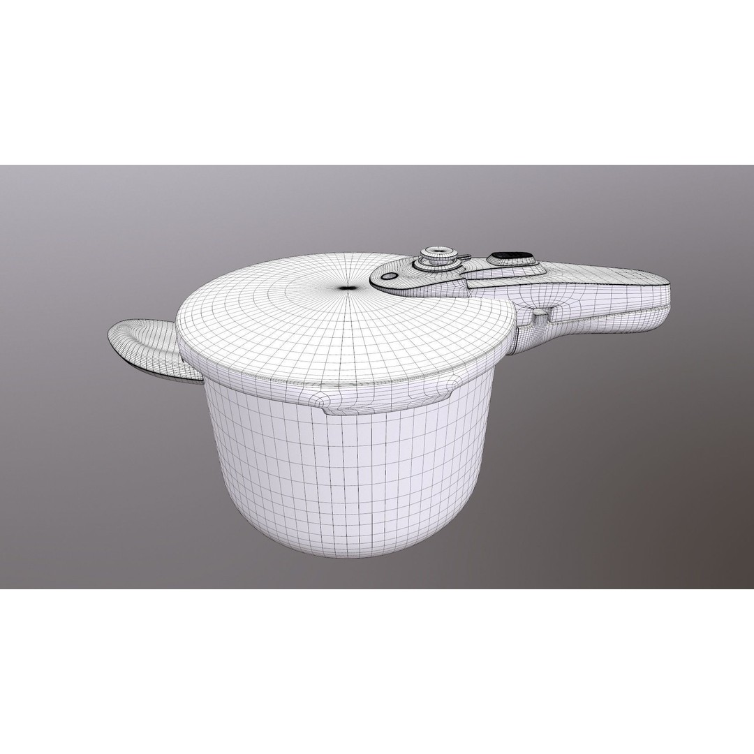 Pressure Cooker 3D Model – Realistic Kitchen Appliance, PBR Textures - View 14