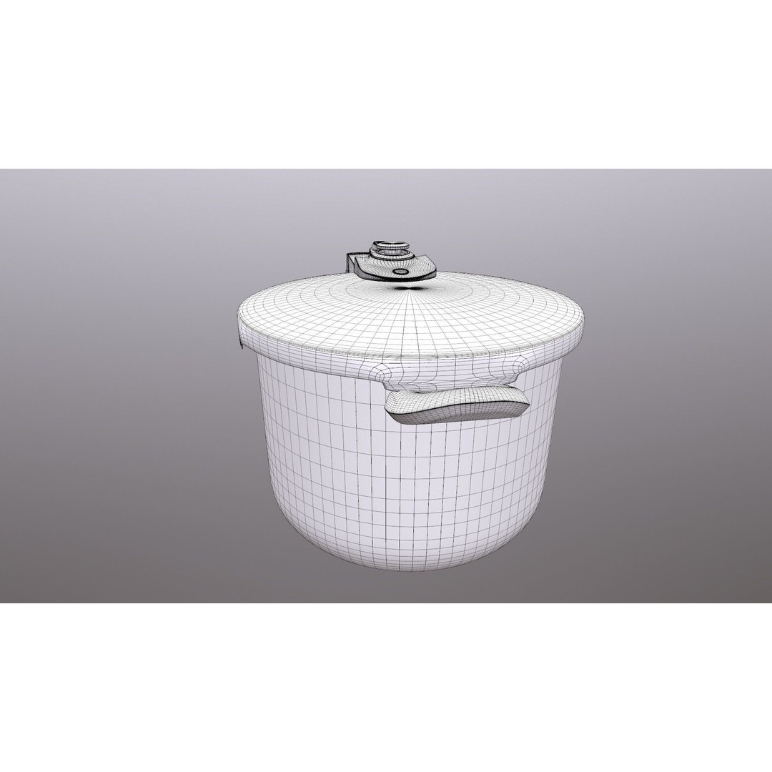 Pressure Cooker 3D Model – Realistic Kitchen Appliance, PBR Textures - View 15