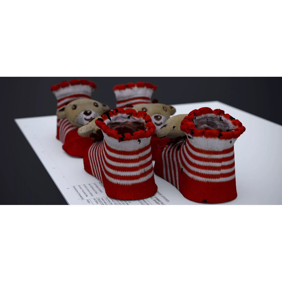 Christmas Raindeer Socks 3D Model – Festive Ornament, FBX & OBJ Formats - View 11