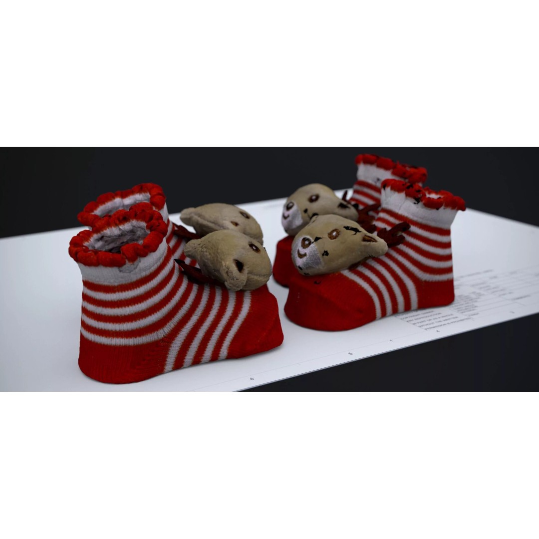 Christmas Raindeer Socks 3D Model – Festive Ornament, FBX & OBJ Formats - View 2