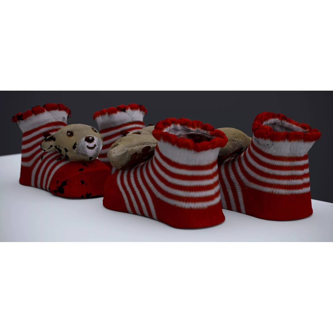 Christmas Raindeer Socks 3D Model – Festive Ornament, FBX & OBJ Formats - View 5