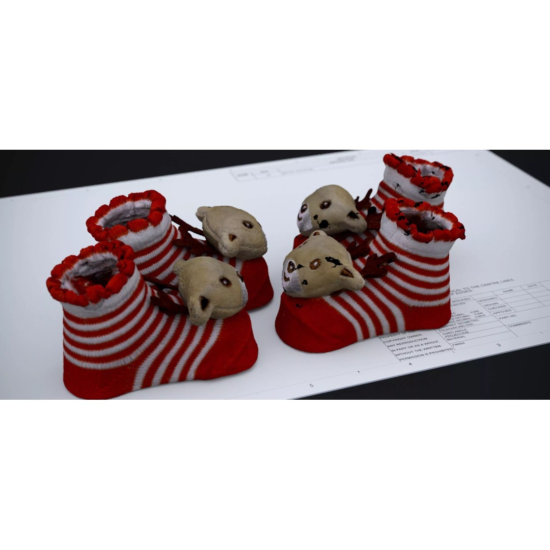 Christmas Raindeer Socks 3D Model – Festive Ornament, FBX & OBJ Formats - View 9
