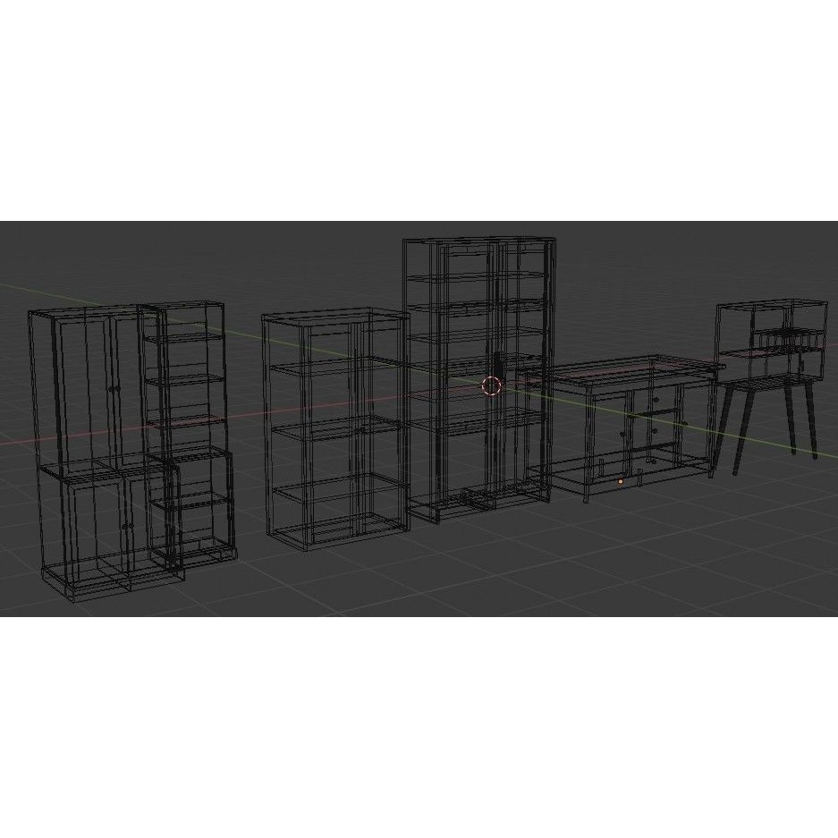Cabinet 3D Model – Low Poly Furniture, PBR Textured, FBX