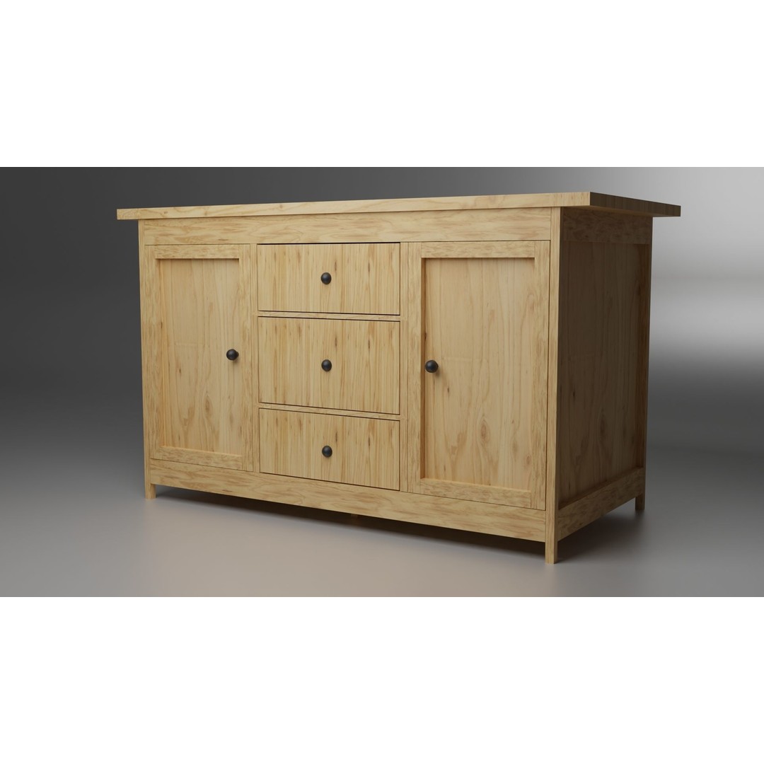 Cabinet 3D Model – Low Poly Furniture, PBR Textured, FBX - View 16