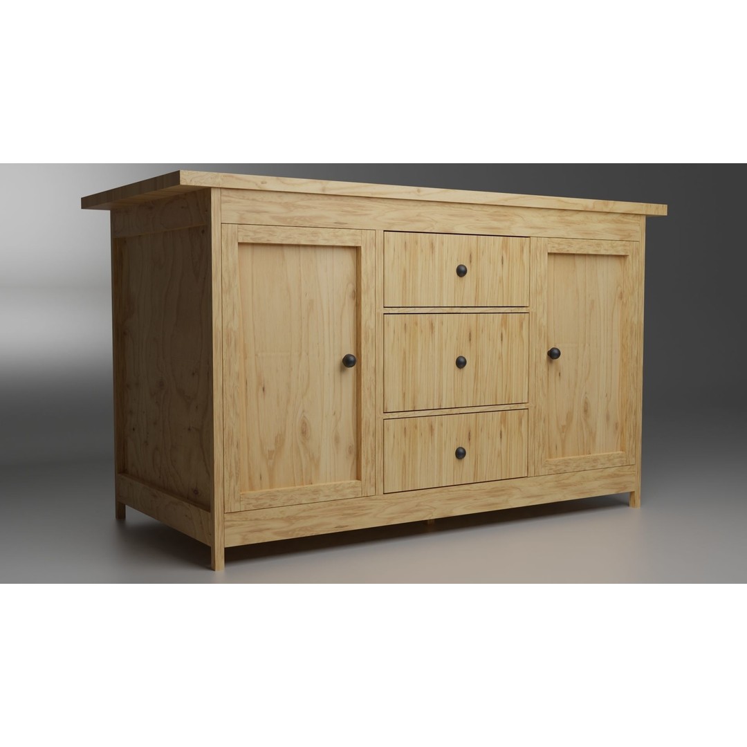 Cabinet 3D Model – Low Poly Furniture, PBR Textured, FBX - View 17