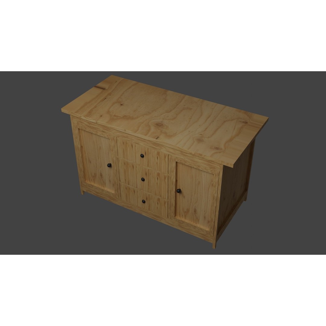 Cabinet 3D Model – Low Poly Furniture, PBR Textured, FBX - View 18