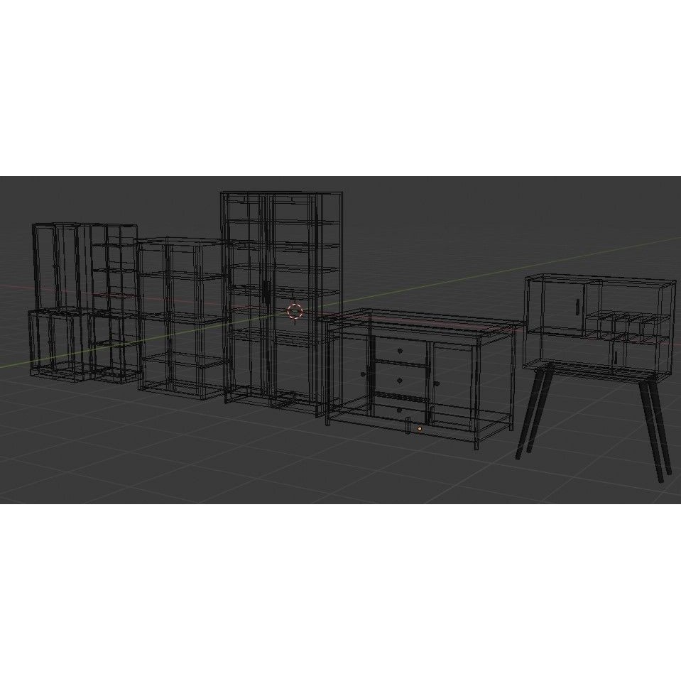 Cabinet 3D Model – Low Poly Furniture, PBR Textured, FBX - View 21