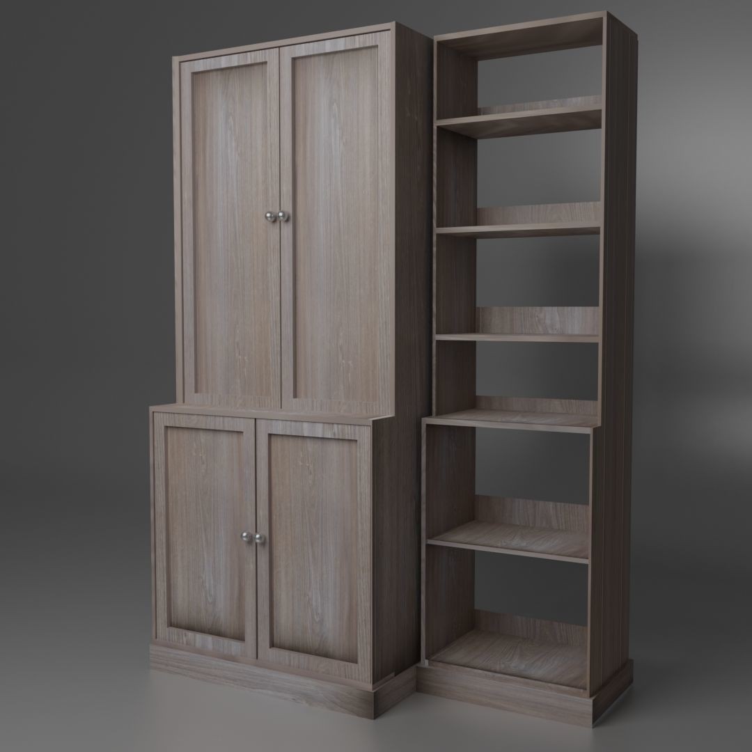 Cabinet 3D Model – Low Poly Furniture, PBR Textured, FBX - View 6