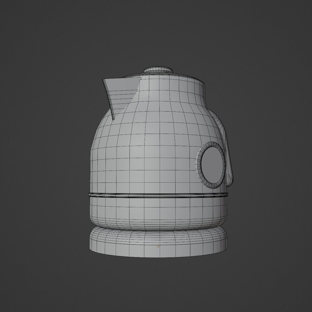 Scuffed Plastic Kettle 3D Model – Low Poly Game Asset, FBX