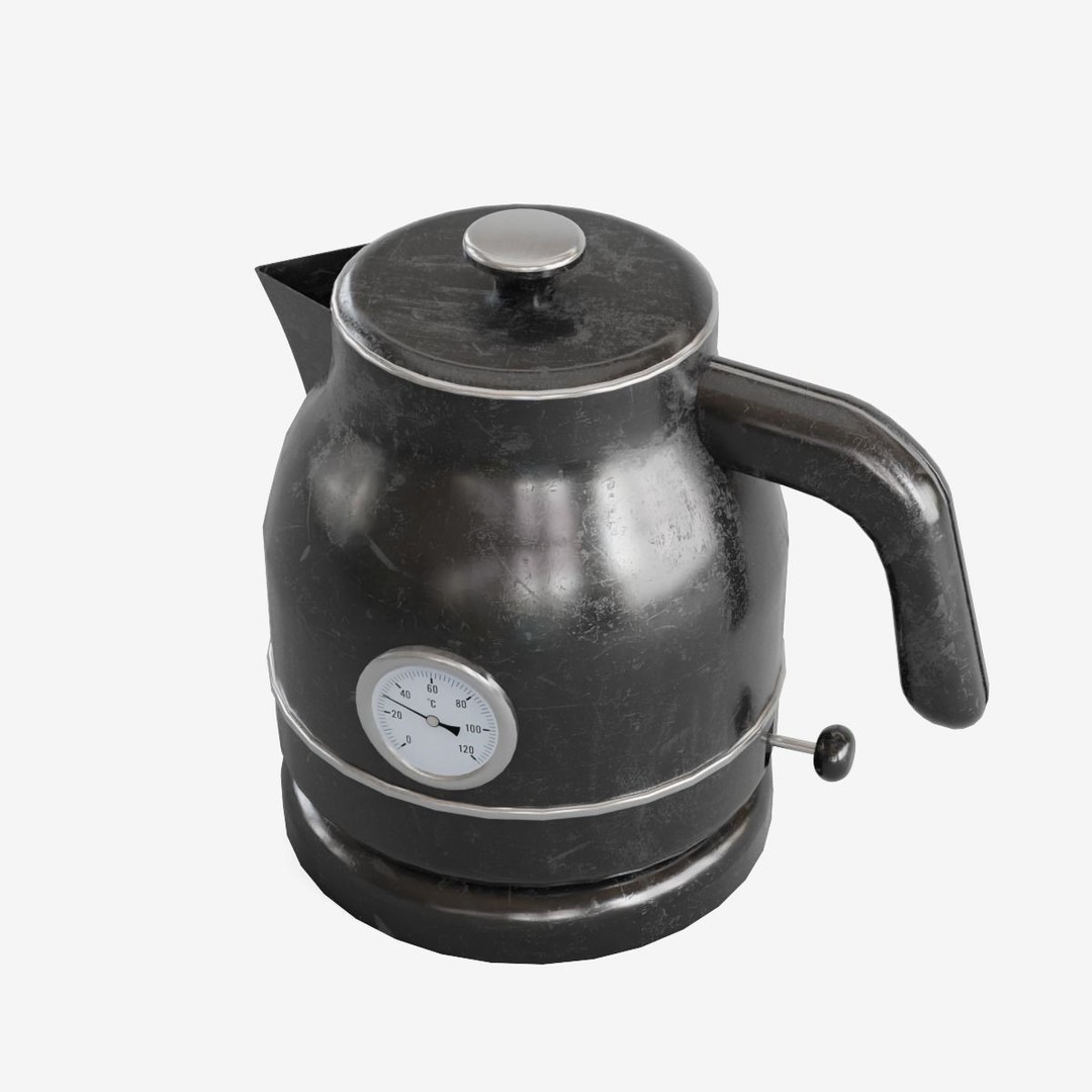 Scuffed Plastic Kettle 3D Model – Low Poly Game Asset, FBX - View 10