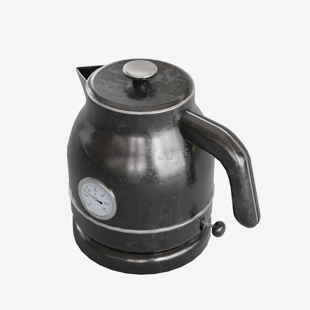 Scuffed Plastic Kettle 3D Model – Low Poly Game Asset, FBX - View 11