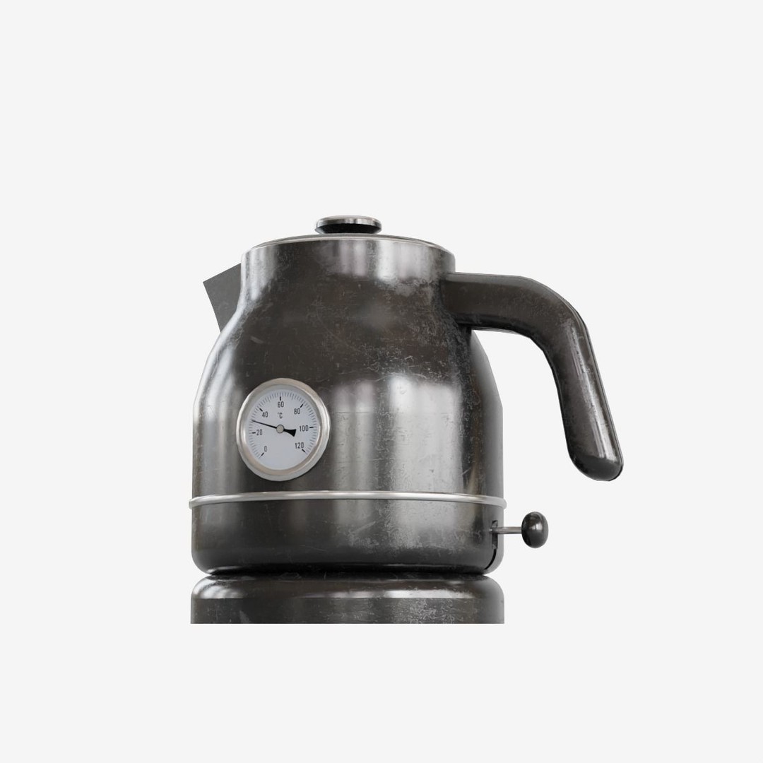 Scuffed Plastic Kettle 3D Model – Low Poly Game Asset, FBX - View 12