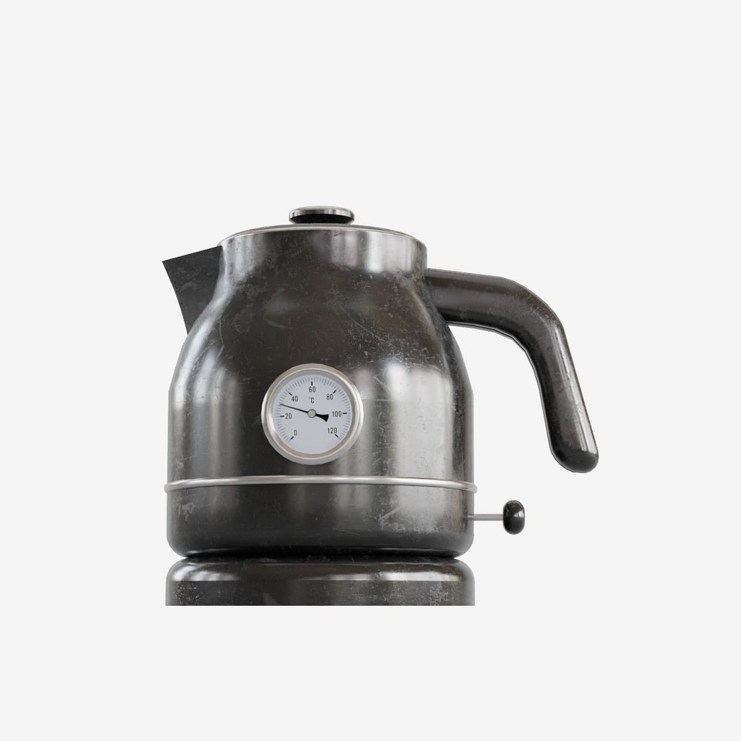 Scuffed Plastic Kettle 3D Model – Low Poly Game Asset, FBX - View 13