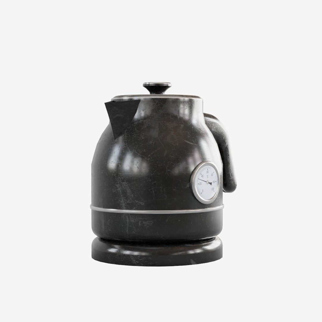 Scuffed Plastic Kettle 3D Model – Low Poly Game Asset, FBX - View 4