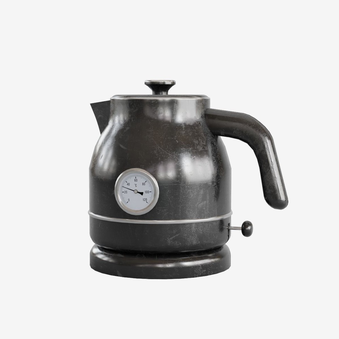 Scuffed Plastic Kettle 3D Model – Low Poly Game Asset, FBX - View 5