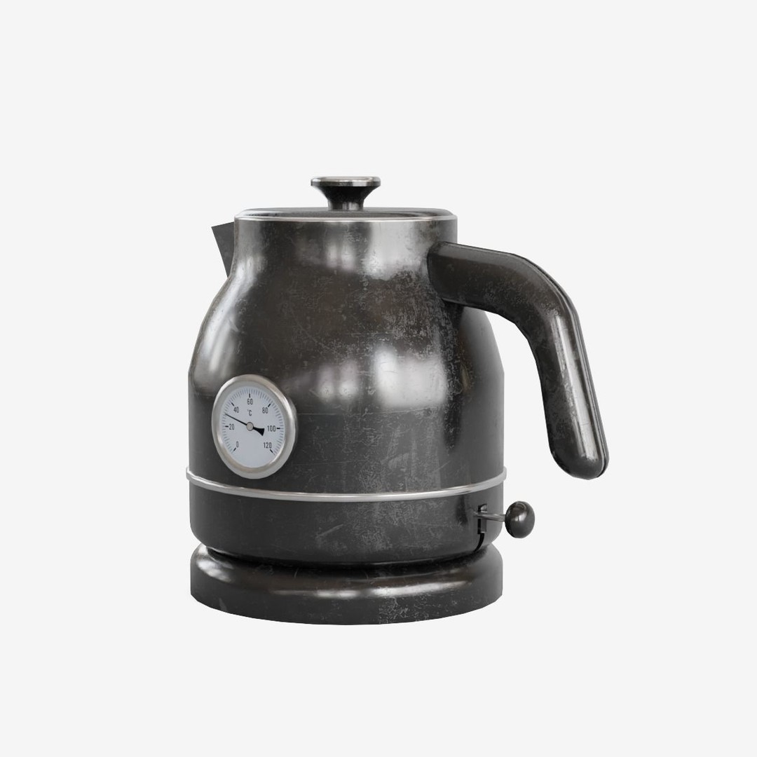 Scuffed Plastic Kettle 3D Model – Low Poly Game Asset, FBX - View 6