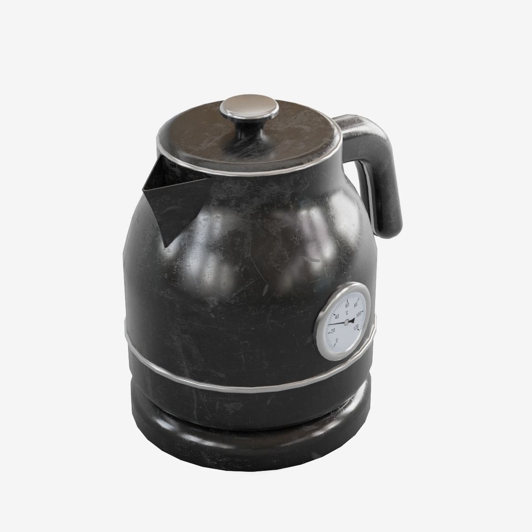 Scuffed Plastic Kettle 3D Model – Low Poly Game Asset, FBX - View 7