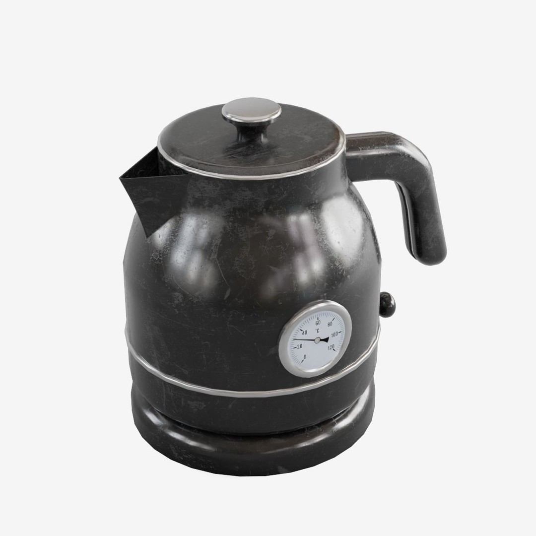 Scuffed Plastic Kettle 3D Model – Low Poly Game Asset, FBX - View 8