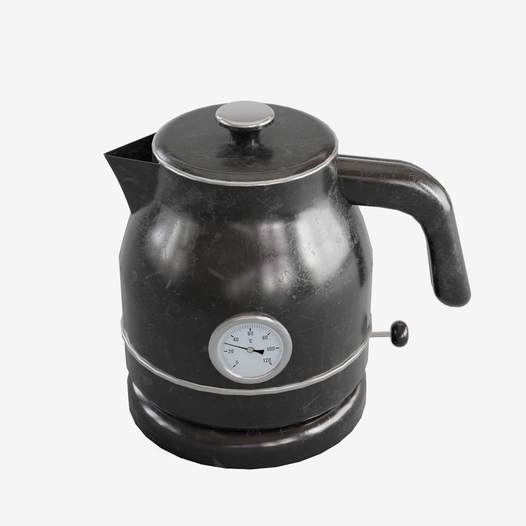 Scuffed Plastic Kettle 3D Model – Low Poly Game Asset, FBX - View 9
